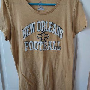 Majestic New Orleans Saints Football Tshirt short sleeve Gold sz XL